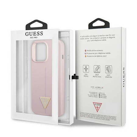 Guess Silicone Triangle Logo - Etui iPhone 13 Pro Max (liliowy) (GUHCP13XSLTGU)