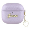 Guess Metallic Script Charm - Etui AirPods 4 (fioletowy) (GUA4PGMCSU)
