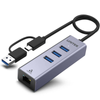 Unitek Hub USB C 4w1 Ethernet 3 x USB A 5 Gbps z adapterem USB A (Y-3088B)