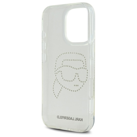 Karl Lagerfeld IML Rhinestones Karl Head - Etui do iPhone 16 Pro Max (przezroczysty) (KLHCP16XHKHDCELT)