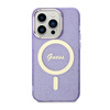 Guess Glitter Gold MagSafe - Etui iPhone 14 Pro (Purpurowy) (GUHMP14LHCMCGU)