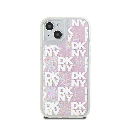 DKNY Liquid Glitter Multilogo - Etui iPhone 15 / 14 / 13 (różowy) (DKHCP15SLCPEPP)