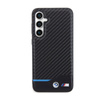 BMW Leather Carbon Blue Line - Etui Samsung Galaxy S23 FE (czarny) (BMHCS23FE22NBCK)