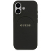Guess Grained Ring MagSafe - Etui iPhone 17 (czarny) (GUHMP17SPGHSMMK)