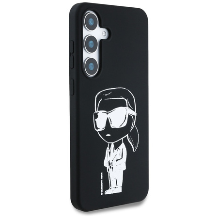 Karl Lagerfeld Silicone Graffiti Ikonik Printed Logo MagSafe - Etui Samsung Galaxy S25 (czarny) (KLHMS25SPNYKGRTK)