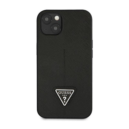 Guess Saffiano Triangle Logo Case – Etui iPhone 14 Plus (czarny) (GUHCP14MPSATLK)