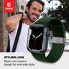Crong Wave Band – Pleciony pasek do Apple Watch 44/45/46/49 mm (zielony) (CRG-44WAV-GRN)