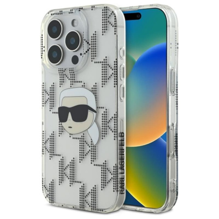 Karl Lagerfeld IML Karl Head Electroplated - Etui  iPhone 16 Pro (przezroczysty) (KLHCP16LHKLPKHT)