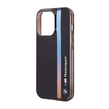 BMW Tricolor Stripe - Etui iPhone 14 Pro (Czarny) (BMHCP14L22HVGV)