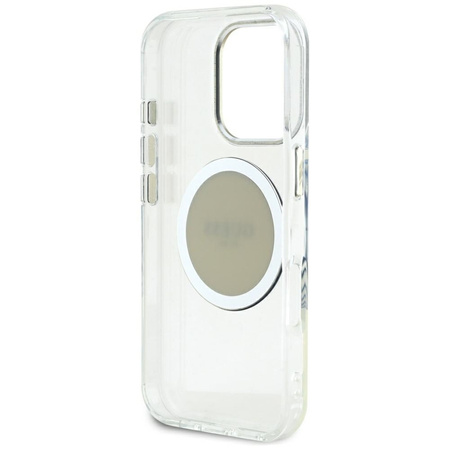 Guess IML Metal Colored Circle Classic Logo MagSafe - Etui do iPhone 16 Pro Max (szary) (GUHMP16XHTDRCEDG)