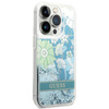 Guess Liquid Glitter Flower – Etui iPhone 14 Pro Max (zielony) (GUHCP14XLFLSN)