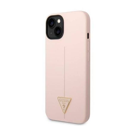 Guess Silicone Triangle Logo - Etui iPhone 14 Plus (różowy) (GUHCP14MSLTGP)