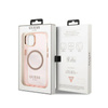 Guess Gold Outline Translucent MagSafe - Etui iPhone 13 (różowy) (GUHMP13MHTCMP)
