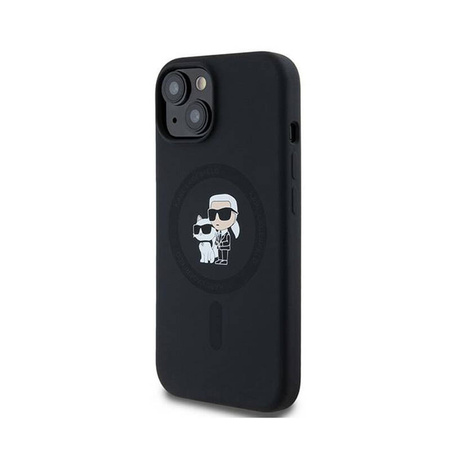 Karl Lagerfeld Silicone Karl & Choupette MagSafe - Etui iPhone 15 / 14 / 13 (czarny) (KLHMP15SSCMKCRHK)