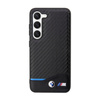 BMW Leather Carbon Blue Line - Etui Samsung Galaxy S23+ (czarny) (BMHCS23M22NBCK)