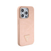 Guess Croco Triangle Metal Logo - Etui iPhone 15 Pro (różowy) (GUHCP15LPCRTHCP)