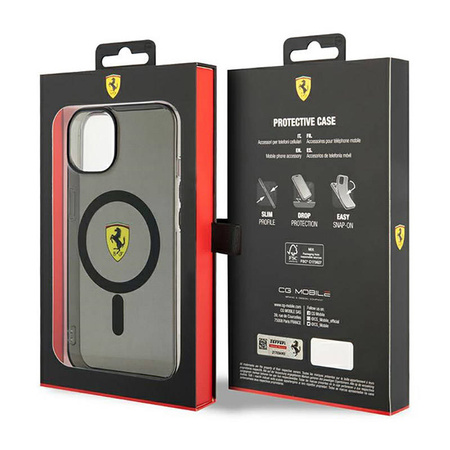 Ferrari Translucent MagSafe - Etui iPhone 14 Plus (Czarny) (FEHMP14MURKK)