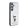 Karl Lagerfeld Fixed Glitter Ikonik Logo Metal Pin - Etui Samsung Galaxy S24 (srebrny) (KLHCS24SGCNPSG)