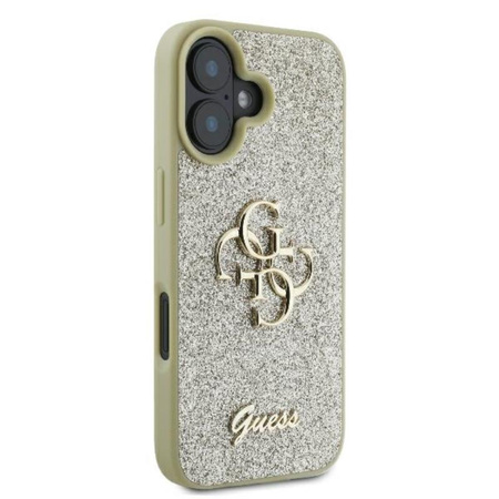 Guess Fixed Glitter Big 4G - Etui iPhone 16 Plus (złoty) (GUHCP16MHG4SGD)