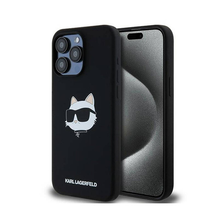 Karl Lagerfeld Silicone Choupette Head MagSafe - Etui iPhone 15 Pro Max (czarny) (KLHMP15XSCHPPLK)