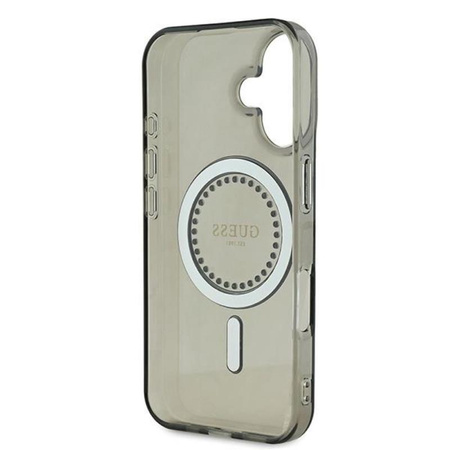 Guess IML Rhinestones MagSafe - Etui iPhone 16 Plus (czarny) (GUHMP16MPFTDTEK)