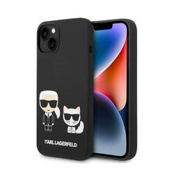 Karl Lagerfeld Liquid Silicone Karl & Choupette MagSafe - Etui iPhone 14 Plus (czarny) (KLHMP14MSSKCK)