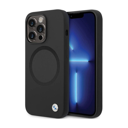 BMW Signature Liquid Silicone MagSafe - Etui iPhone 14 Pro Max (czarny) (BMHMP14XSILBK2)