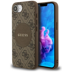Guess 4G Circle Classic Logo MagSafe - Etui do iPhone 16e (brązowy) (GUHMPSE4P4PGRSGW)