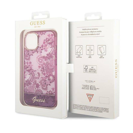 Guess Porcelain Collection - Etui iPhone 14 Plus (fuksja) (GUHCP14MHGPLHF)