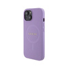 Guess Saffiano MagSafe - Etui iPhone 15 (fioletowy) (GUHMP15SPSAHMCU)