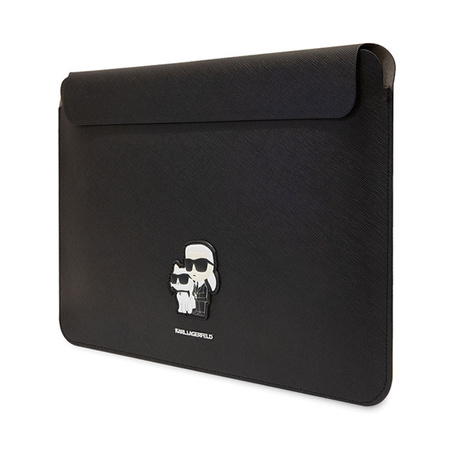 Karl Lagerfeld NFT Saffiano Karl & Choupette Sleeve - Etui na notebook 16" (Czarny) (KLCS16SAKCPMK)