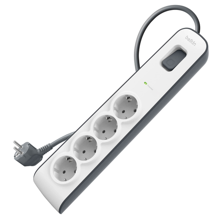 Belkin Listwa zasilająca przeciwprzepięciowa 525J, 4 gniazda Schuko, 2m (BSV400VF2M-V2)
