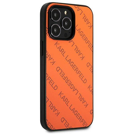 Karl Lagerfeld Perforated Allover - Etui iPhone 13 Pro Max (pomarańczowy) (KLHCP13XPTLO)