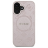 Guess Saffiano Peony Classic Logo MagSafe - Etui iPhone 16 (różowy) (GUHMP16SPSAPSMEP)