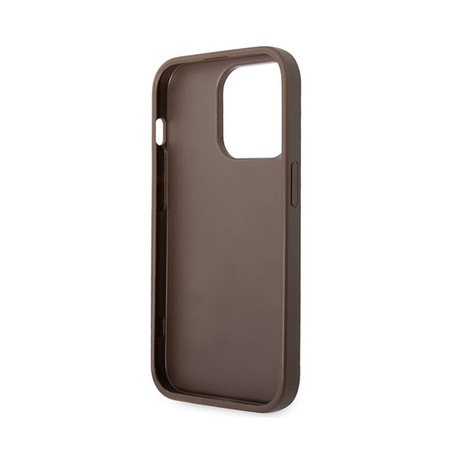 Guess 4G Big Metal Logo - Etui iPhone 15 Pro (brązowy) (GUHCP15L4GMGBR)