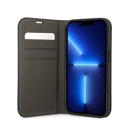 Guess 4G Metal Camera Outline Booktype Case - Etui iPhone 14 Pro (czarny) (GUBKP14LHG4SHK)