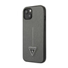 Guess Saffiano Triangle Logo Case – Etui iPhone 14 Plus (srebrny) (GUHCP14MPSATLG)