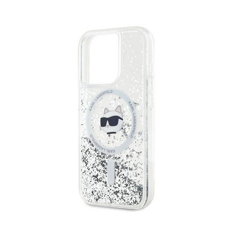 Karl Lagerfeld Liquid Glitter Choupette Head MagSafe - Etui iPhone 14 Pro (przezroczysty) (KLHMP14LLGCHSGH)