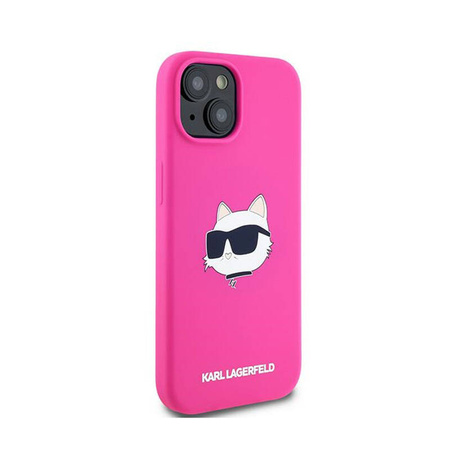 Karl Lagerfeld Silicone Choupette Head MagSafe - Etui iPhone 15 Plus / 14 Plus (różowy) (KLHMP15MSCHPPLF)