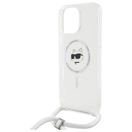 Karl Lagerfeld IML Choupette Head & Cord MagSafe - Etui iPhone 16 Pro (przezroczysty) (KLHMP16LHCCHNT)