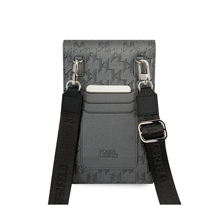 Karl Lagerfeld Monogram Ikonik Patch Wallet Phone Bag - Torba na smartfona i akcesoria (srebrny) (KLWBSAMIPG)