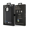 BMW Leather Carbon Blue Line - Etui iPhone 15 (czarny) (BMHCP15S22NBCK)
