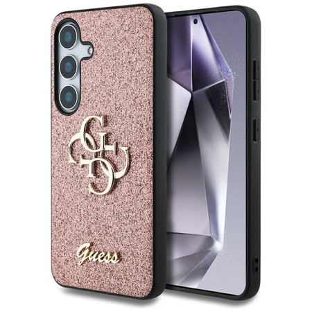 Guess Fixed Glitter Big 4G Metal Logo - Etui do Samsung Galaxy S25 (różowy) (GUHCS25SHG4SGP)