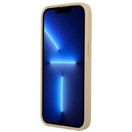 Guess Saffiano Triangle Logo Case – Etui iPhone 13 Pro (beżowy) (GUHCP13LPSATLE)
