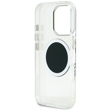 Guess IML Metal Colored Circle Classic Logo MagSafe - Etui do iPhone 16 Pro Max (czarny) (GUHMP16XHTDRCEDK)