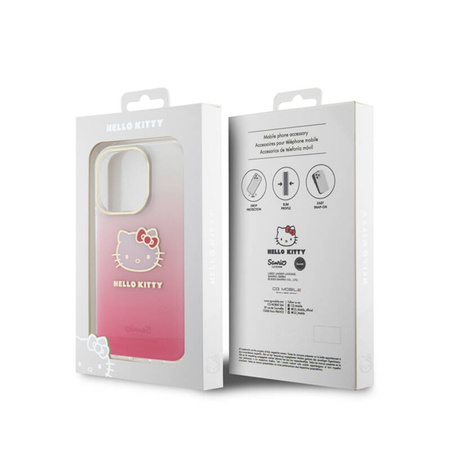 Hello Kitty IML Gradient Electrop Kitty Head - Etui iPhone 15 Pro (różowy) (HKHCP15LHDGKEP)