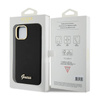 Guess Silicone Script Metal Logo & Frame - Etui iPhone 15 (czarny) (GUHCP15SSMBSLK)