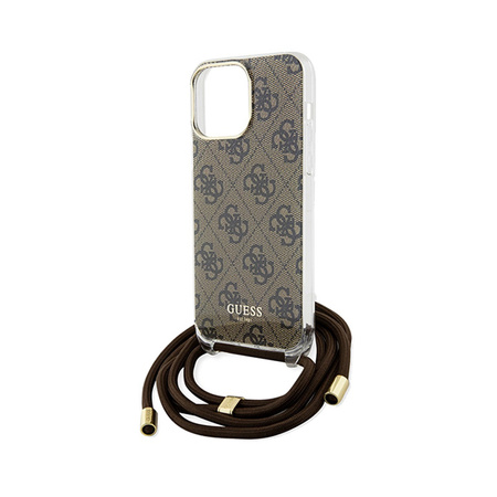 Guess Crossbody Cord 4G Print - Etui iPhone 15 Pro Max (brązowy) (GUHCP15XHC4SEW)