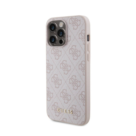 Guess 4G Metal Gold Logo - Etui iPhone 15 Pro Max (różowy) (GUHCP15XG4GFPI)