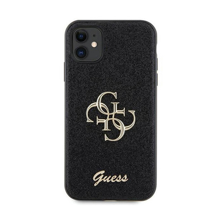 Guess Glitter Script Big 4G - Etui iPhone 11 (czarny) (GUHCN61HG4SGK)